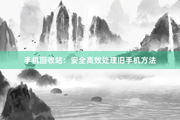 手机回收站：安全高效处理旧手机方法